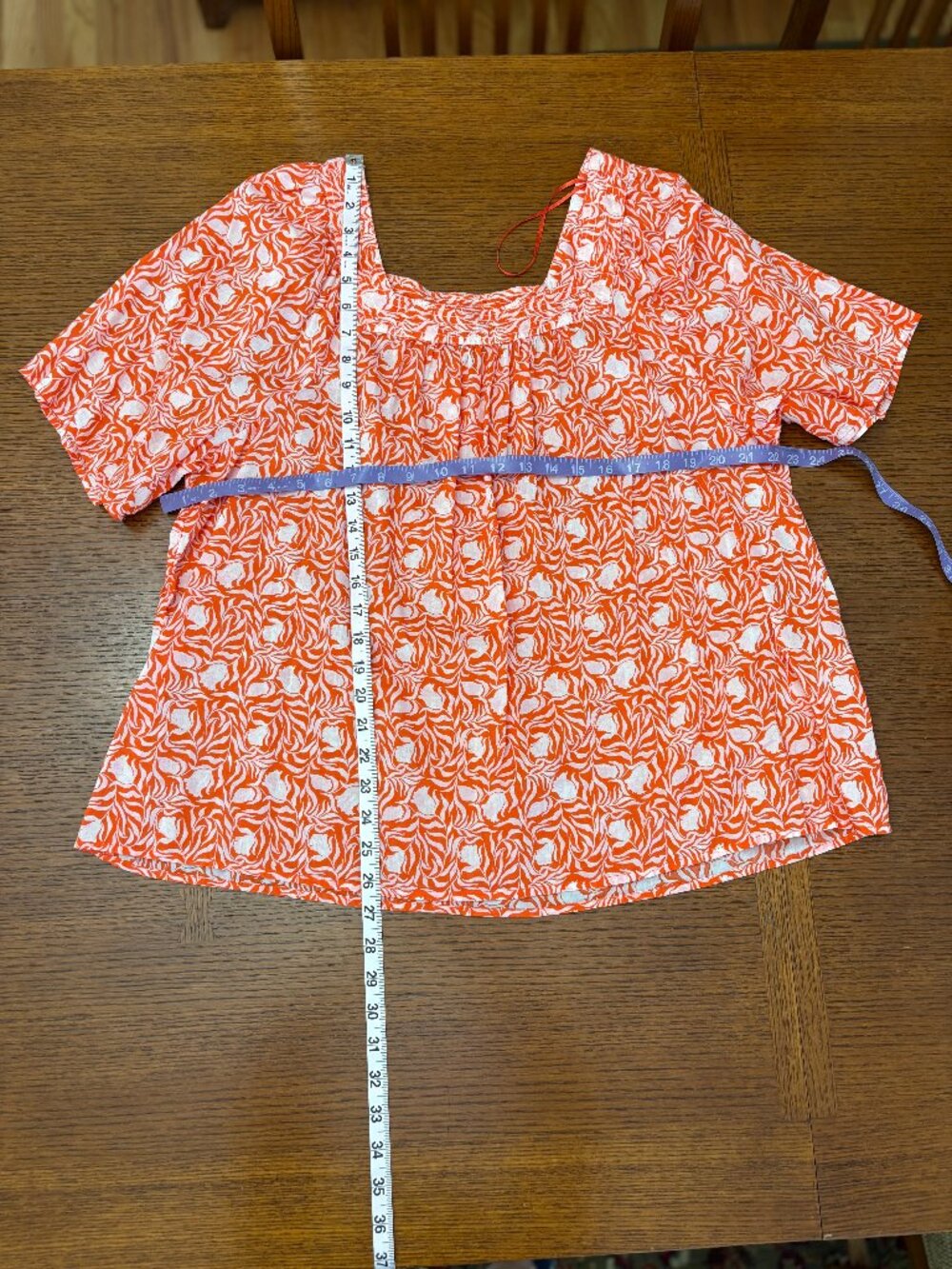 Style & Co. white/orange print tunic top sz XL - Picture 8 of 9